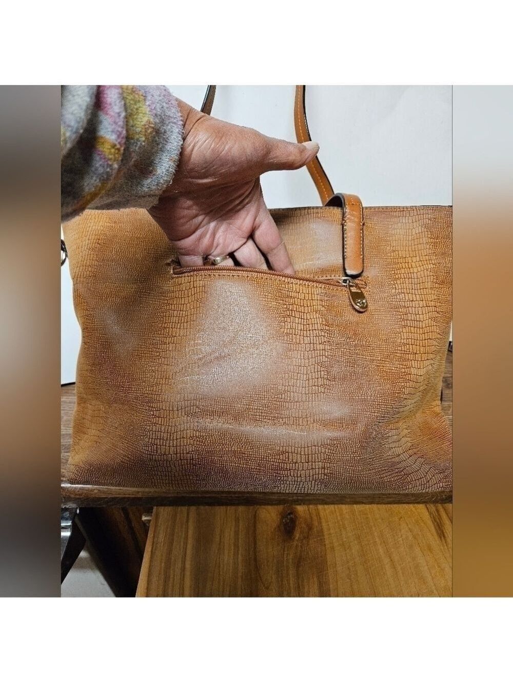 Michaela Caramel Shoulder Tote Bag - Picture 7 of 16